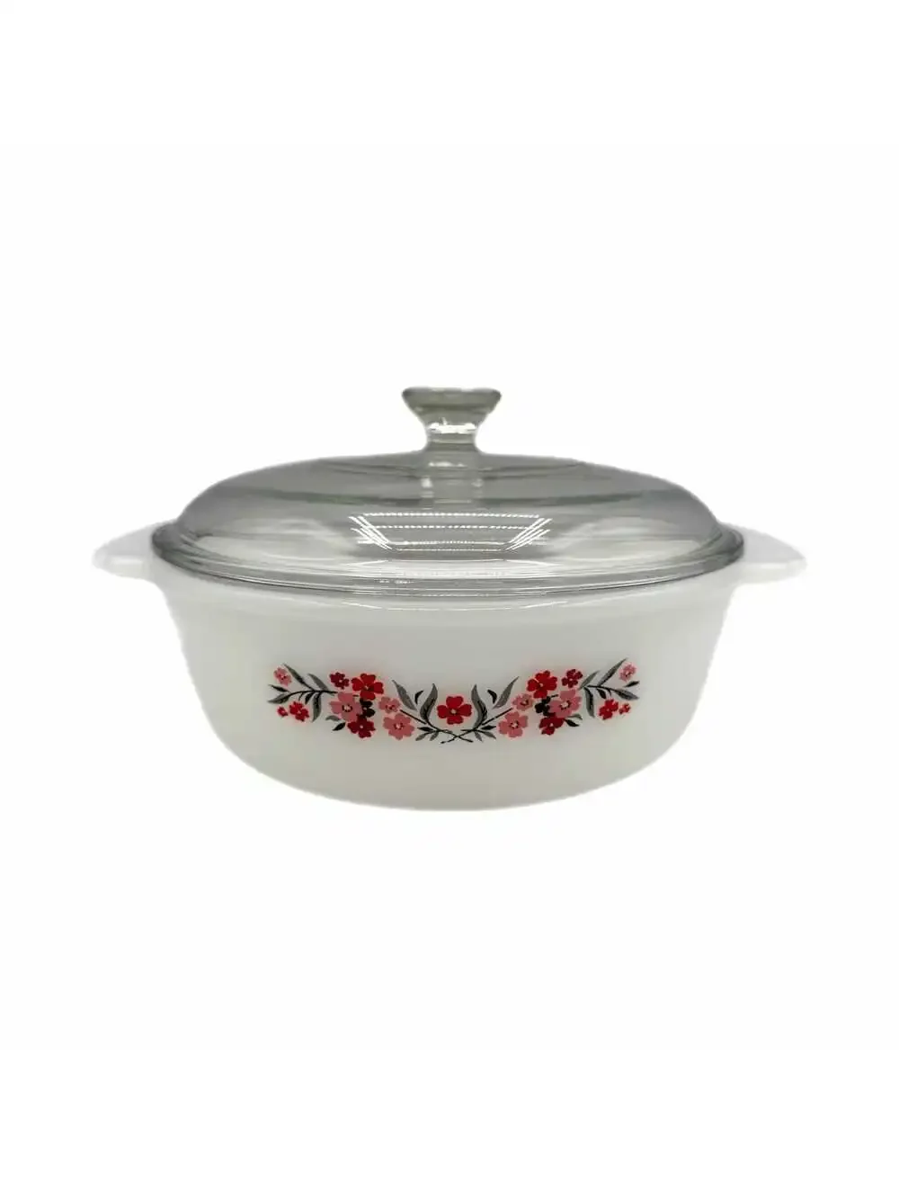 Vintage Anchor Hocking Fire-King 1.5l Primrose Glass Casserole Dish & Glass Lid